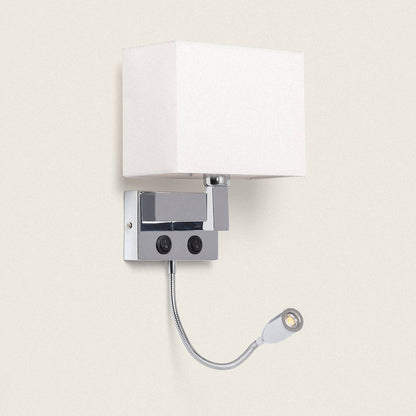 Lámpara de Pared de Metal con Flexo LED de Lectura Waldorf