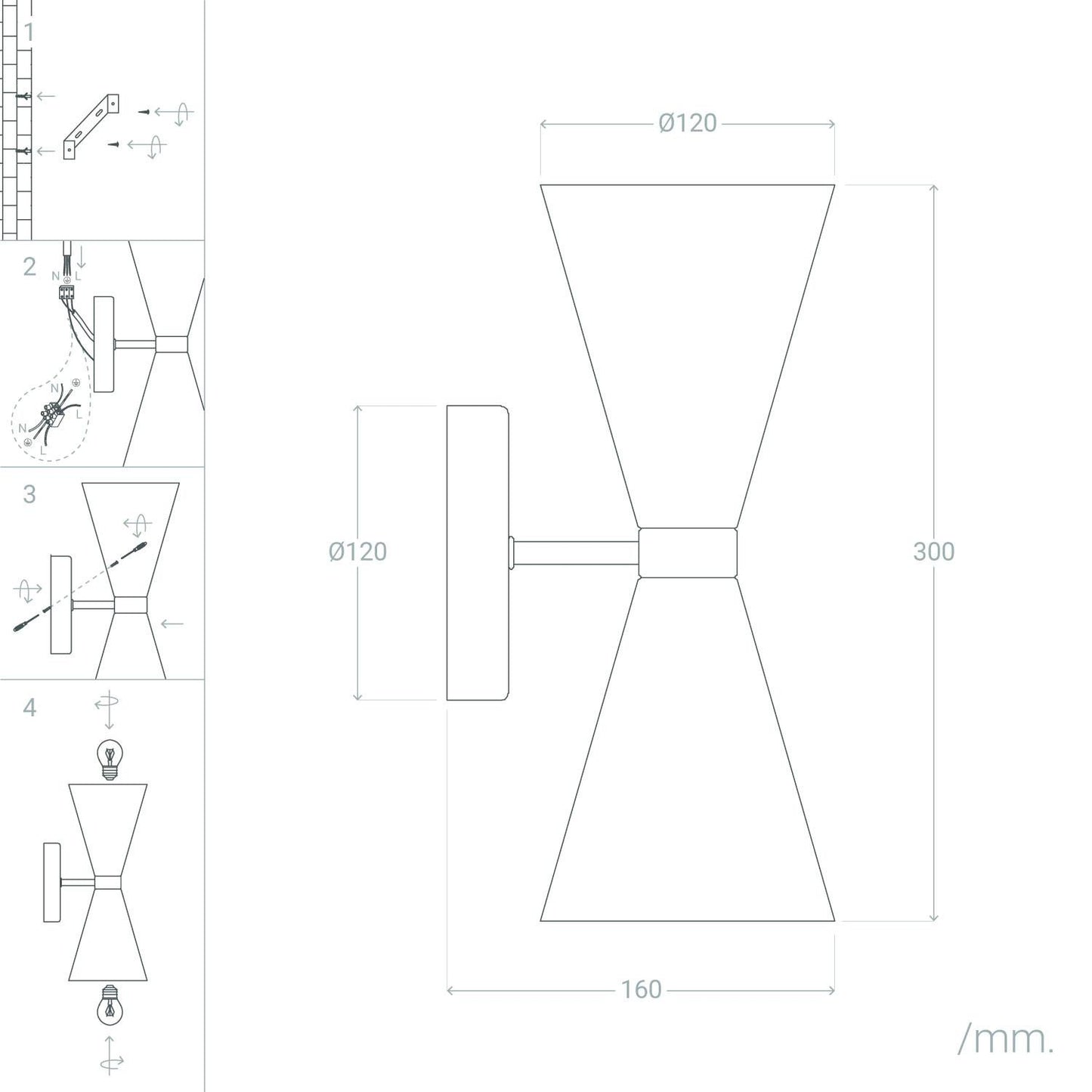 Lámpara de Pared de Metal Kusini