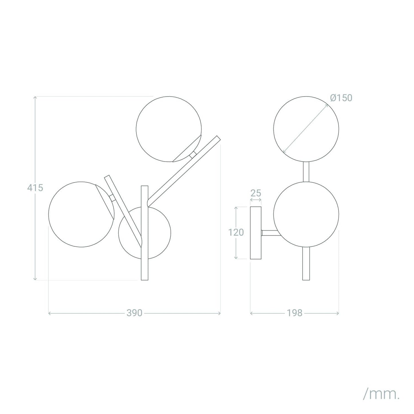 Lámpara de Pared de Metal y Cristal Balts