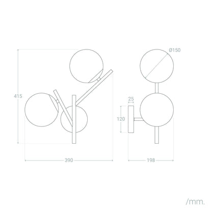 Lámpara de Pared de Metal y Cristal Balts