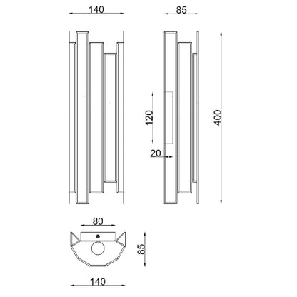 Lámpara de Pared de Metal y Cristal Bredos