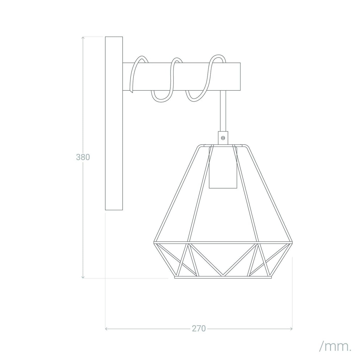 Lámpara de Pared de Metal y Madera Sardo