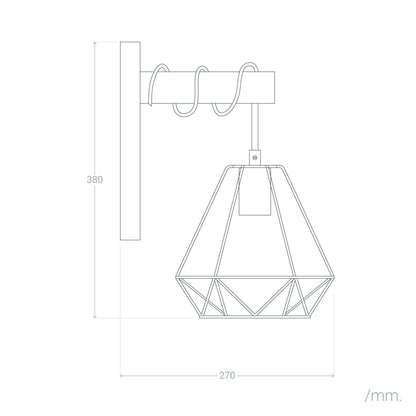 Lámpara de Pared de Metal y Madera Sardo