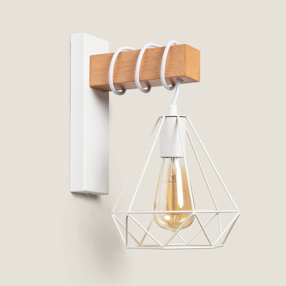 Lámpara de Pared de Metal y Madera Sardo