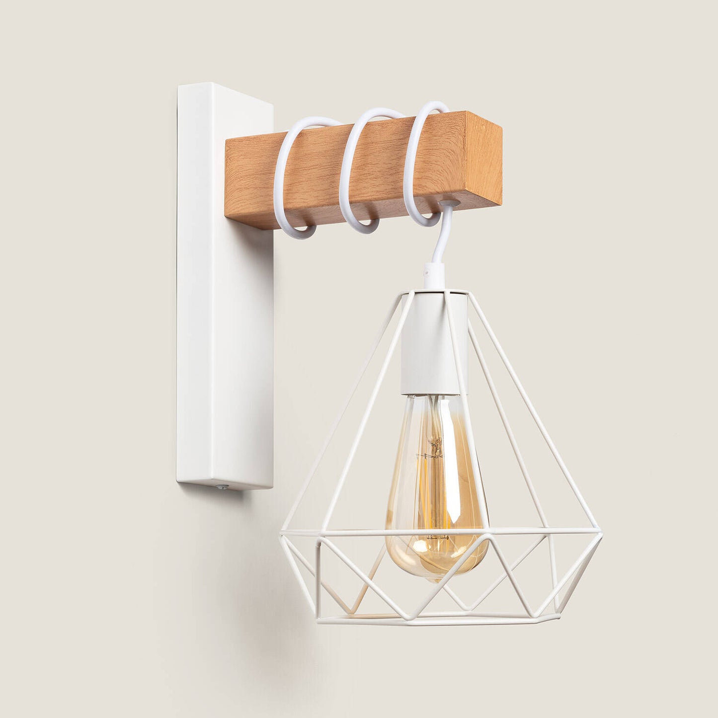 Lámpara de Pared de Metal y Madera Sardo