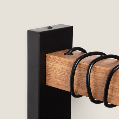 Lámpara de Pared de Metal y Madera Sardo