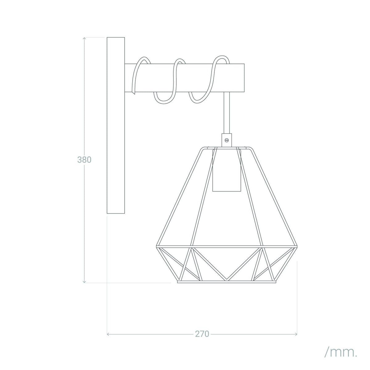 Lámpara de Pared de Metal y Madera Sardo
