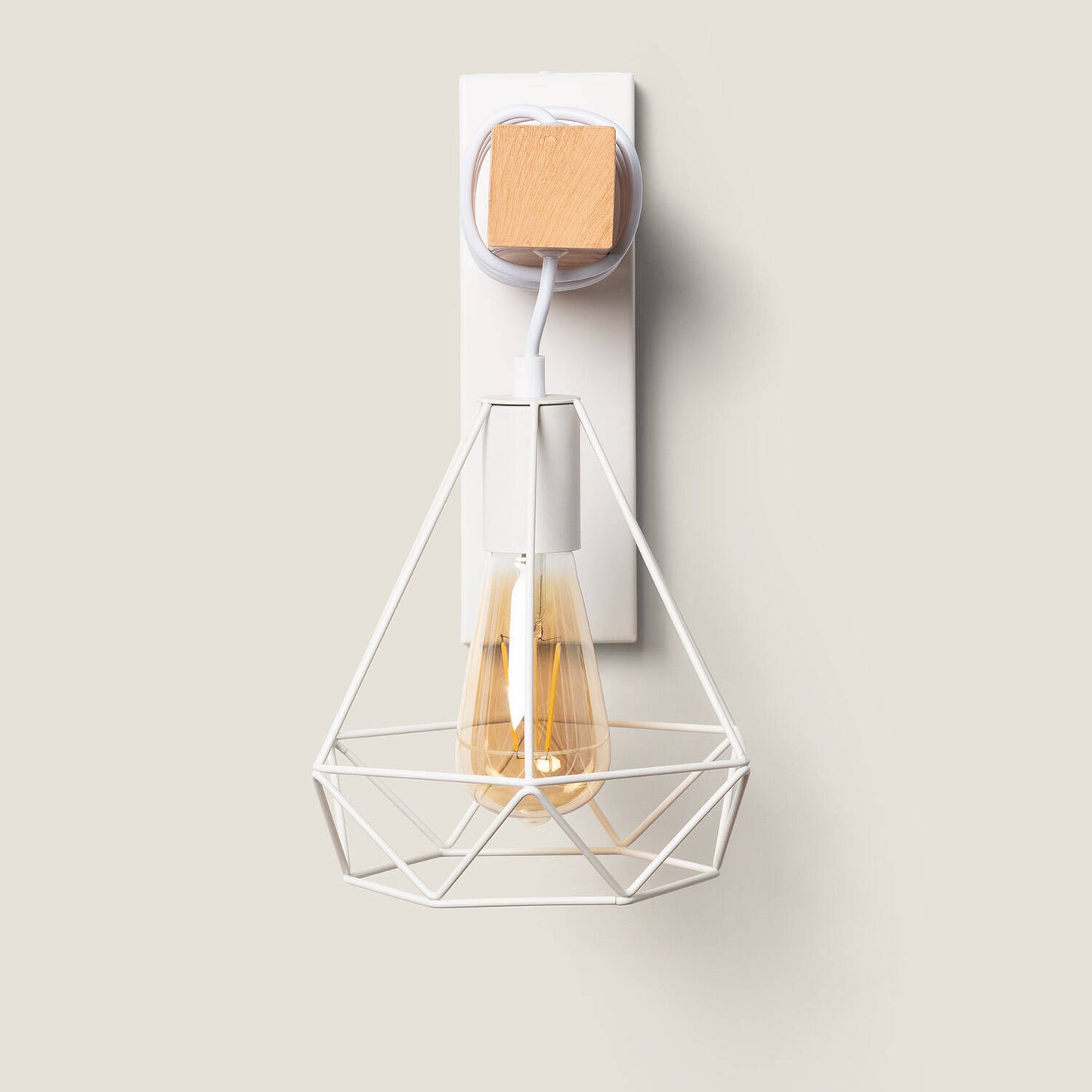 Lámpara de Pared de Metal y Madera Sardo