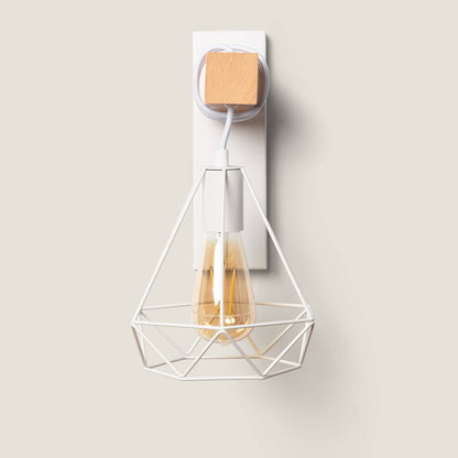 Lámpara de Pared de Metal y Madera Sardo
