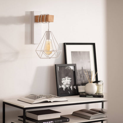 Lámpara de Pared de Metal y Madera Sardo
