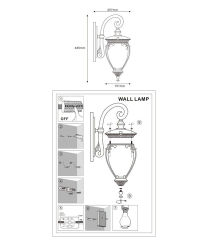Lámpara de Pared Exterior Aluminio Fiorex