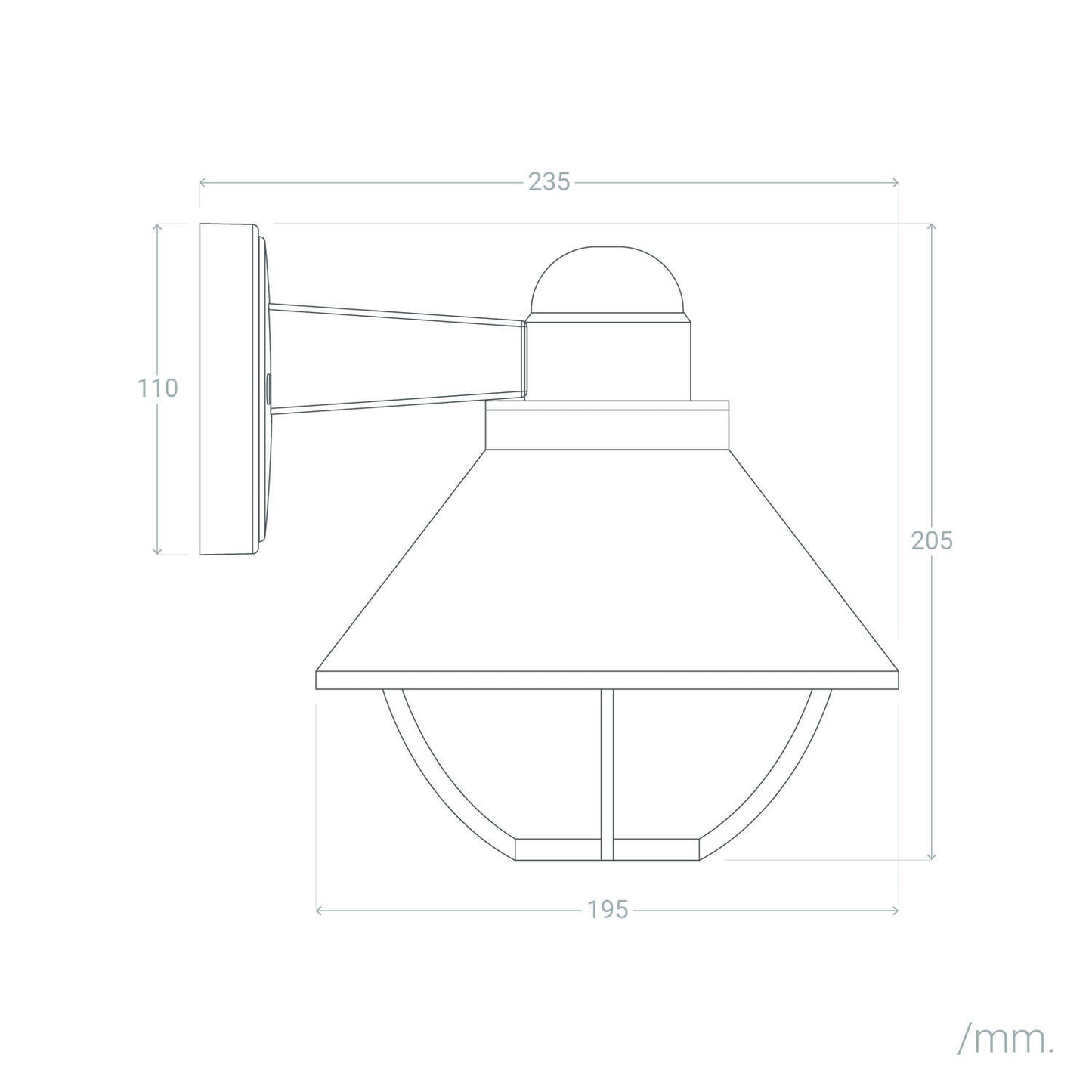 Lámpara de Pared Exterior Aluminio Valera