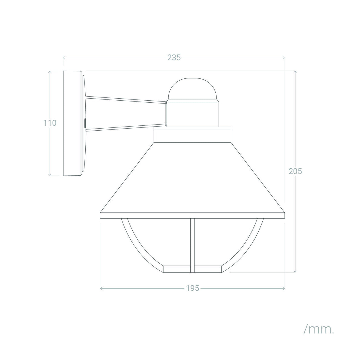 Lámpara de Pared Exterior Aluminio Valera