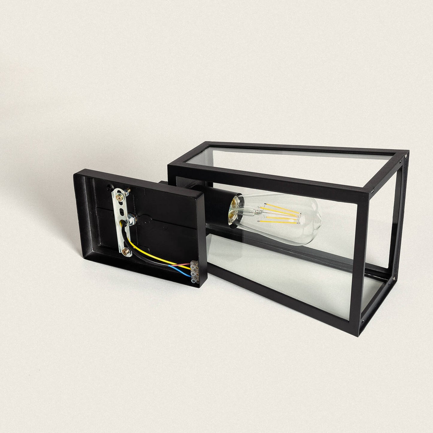 Lámpara de Pared Exterior Aluminio y Cristal Karan