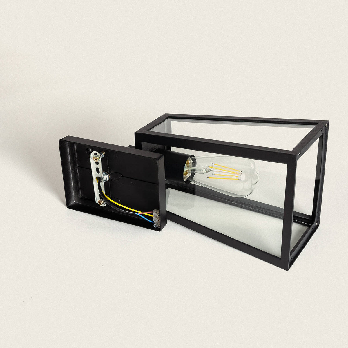 Lámpara de Pared Exterior Aluminio y Cristal Karan