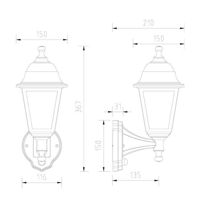 Lámpara de Pared Exterior con Detector de Movimiento PIR Mini Villa