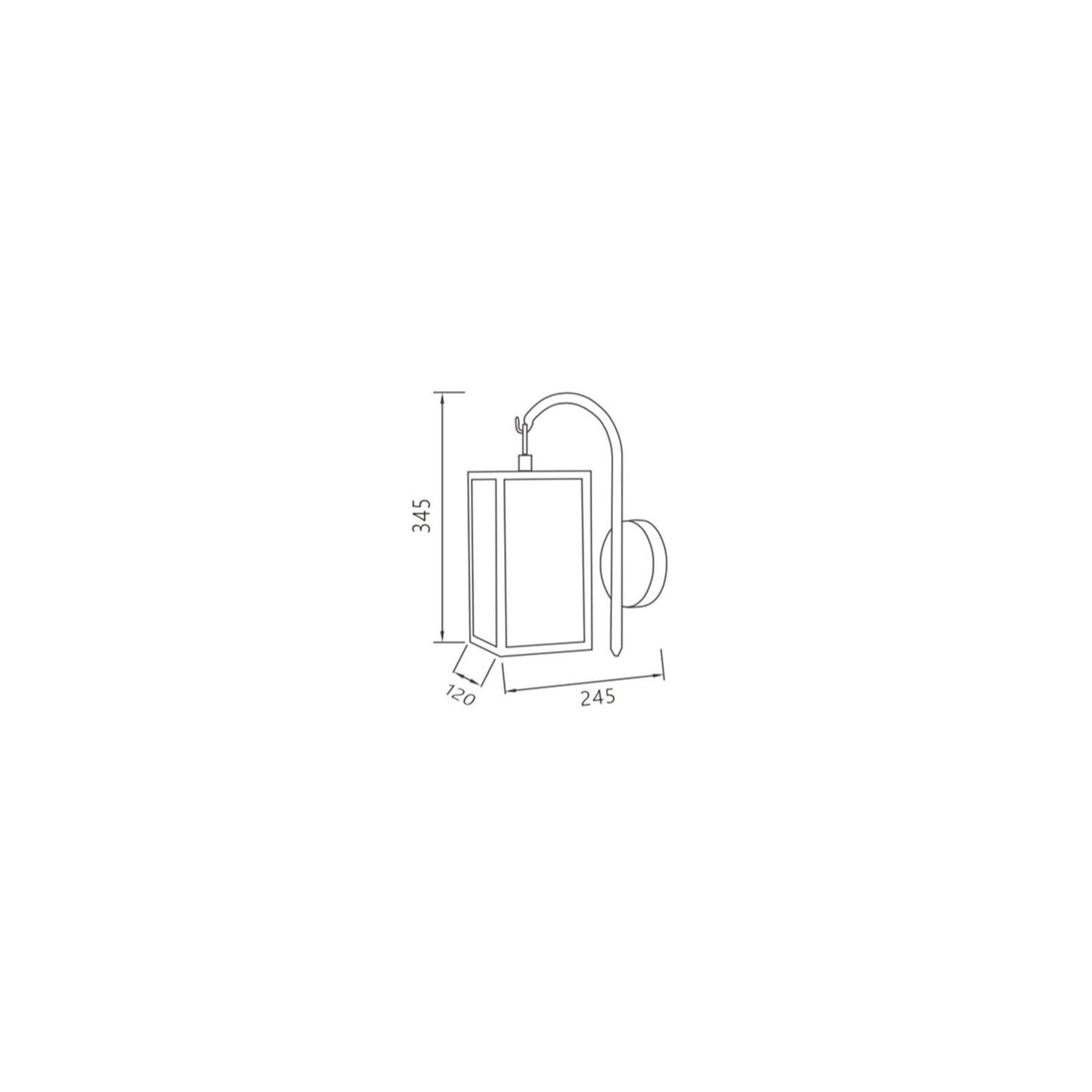 Lámpara de Pared Exterior de Aluminio y Cristal Brazo Superior Atrium Negro