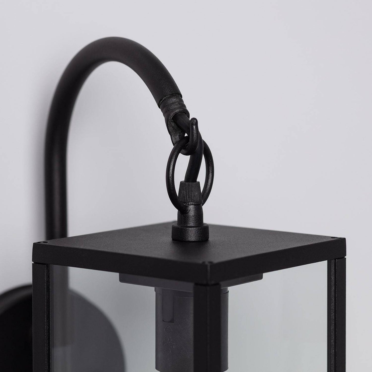 Lámpara de Pared Exterior de Aluminio y Cristal Brazo Superior Atrium Negro