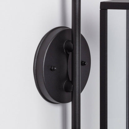 Lámpara de Pared Exterior de Aluminio y Cristal Brazo Superior Atrium Negro