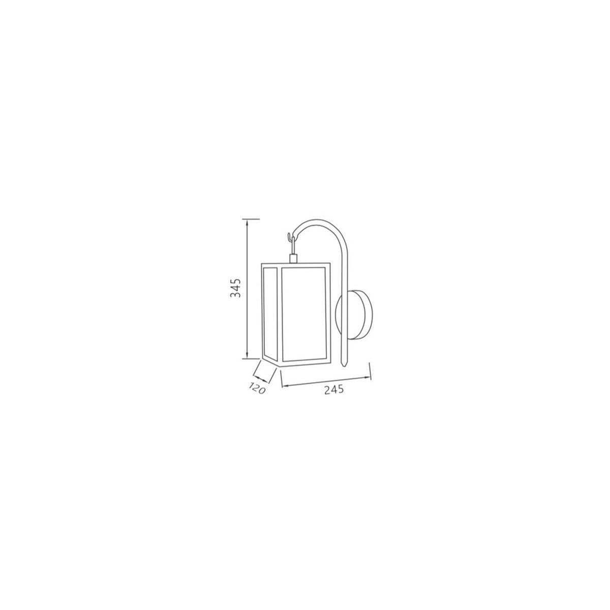 Lámpara de Pared Exterior de Aluminio y Cristal Brazo Superior Atrium Negro