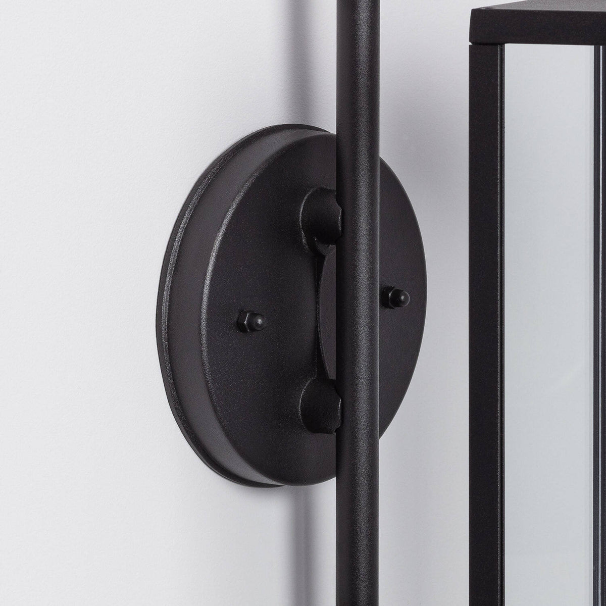Lámpara de Pared Exterior de Aluminio y Cristal Brazo Superior Atrium Negro