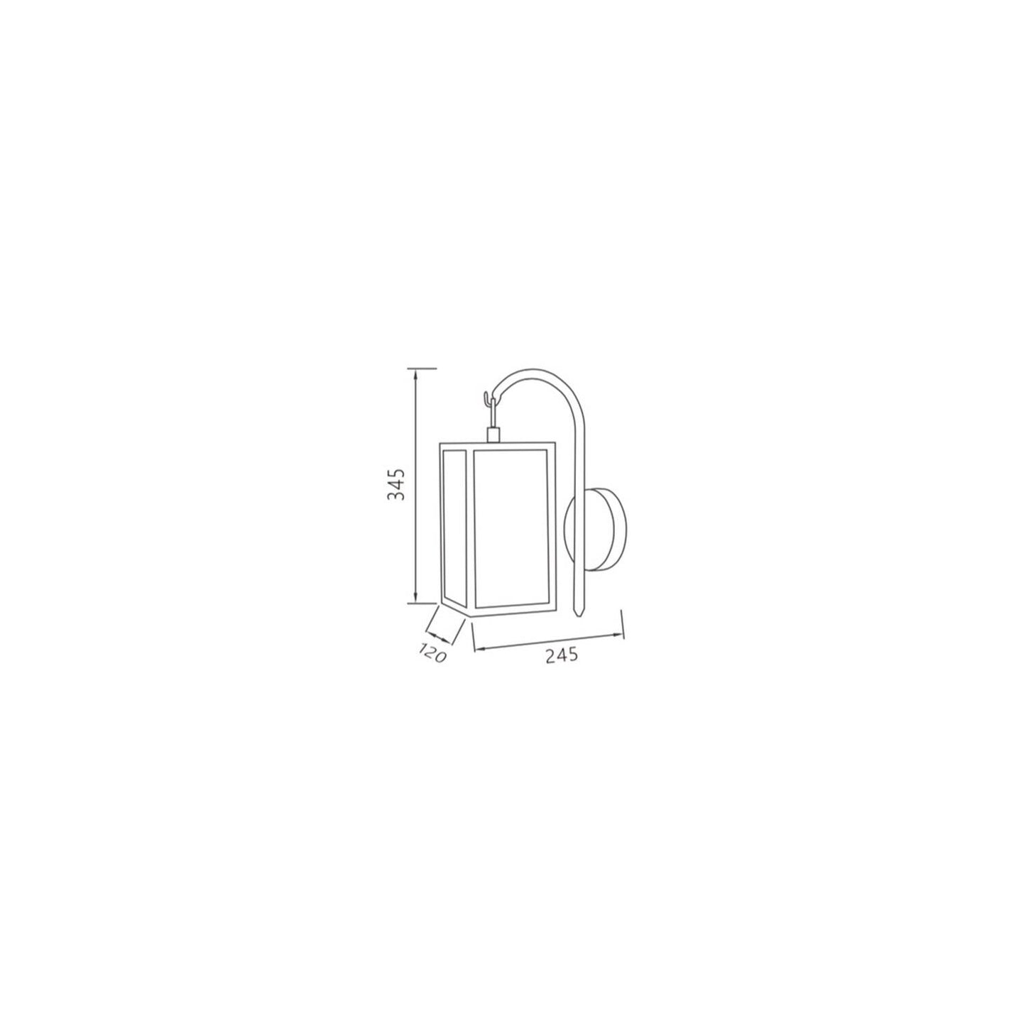 Lámpara de Pared Exterior de Aluminio y Cristal Brazo Superior Atrium Negro
