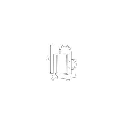 Lámpara de Pared Exterior de Aluminio y Cristal Brazo Superior Atrium Negro