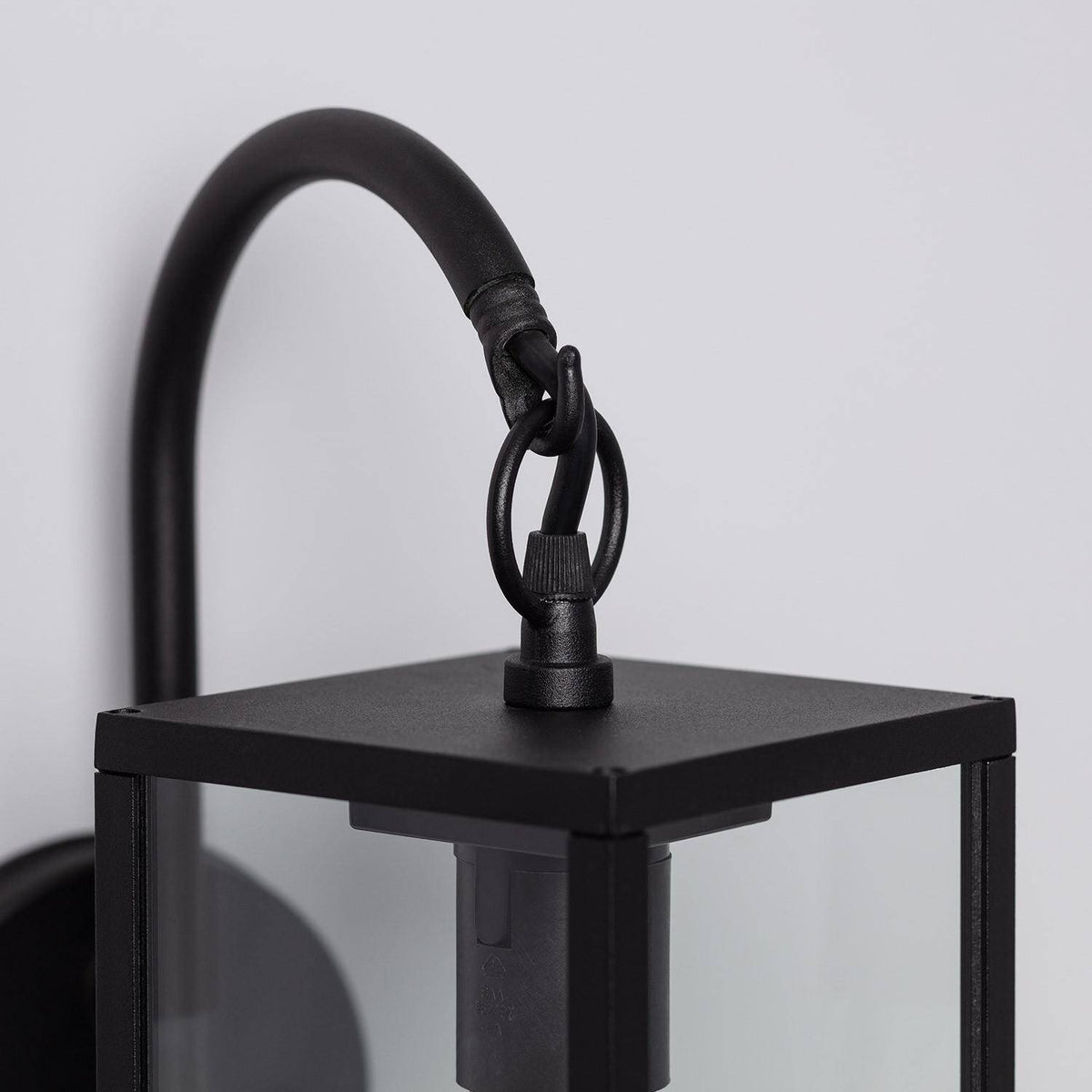 Lámpara de Pared Exterior de Aluminio y Cristal Brazo Superior Atrium Negro