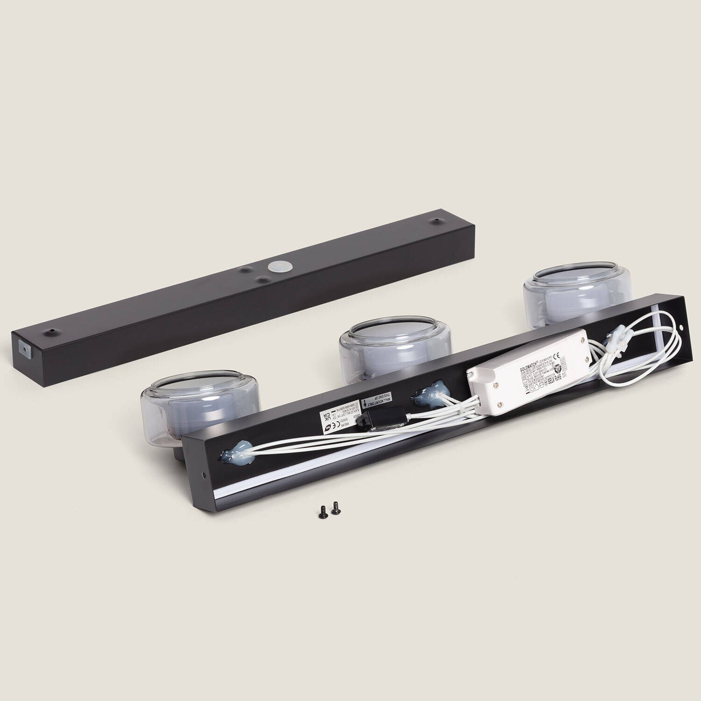 Lámpara de Pared LED 12W Baño CCT Seleccionable Metal y Cristal Zisna