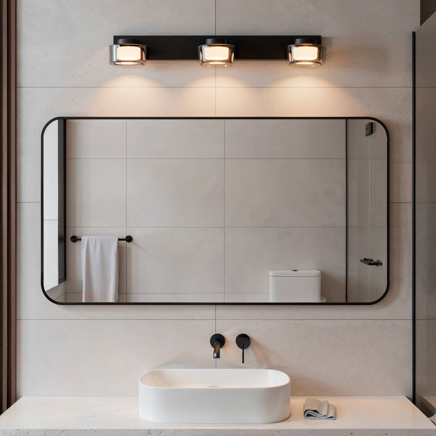 Lámpara de Pared LED 12W Baño CCT Seleccionable Metal y Cristal Zisna