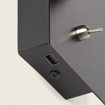 Lámpara de Pared LED 2.5W Cuadrada Metal con Puerto USB Gazny