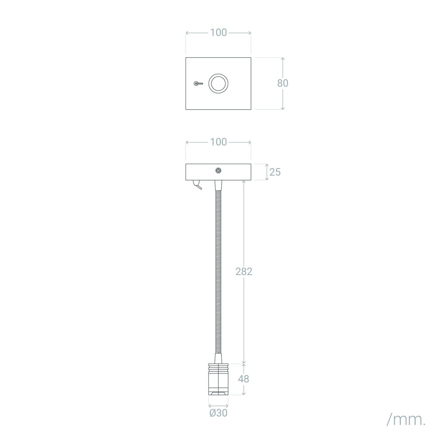 Lámpara de Pared LED 2.5W Metal con Puerto USB Apsley
