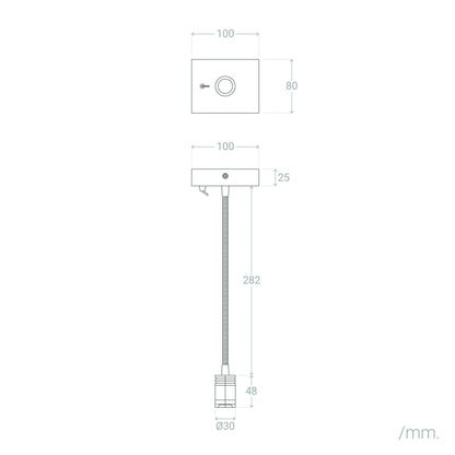Lámpara de Pared LED 2.5W Metal con Puerto USB Apsley