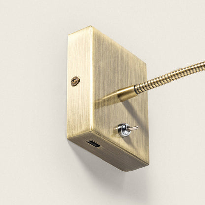 Lámpara de Pared LED 2.5W Metal con Puerto USB Apsley