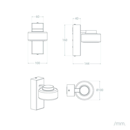 Lámpara de Pared LED 4W Baño CCT Seleccionable Metal y Cristal Zisna