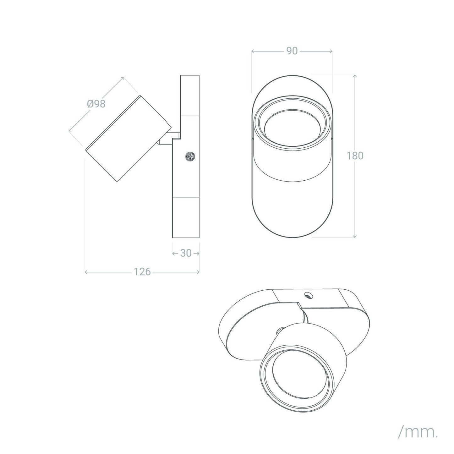 Lámpara de Pared LED 5W Metal CCT Seleccionable Cundra