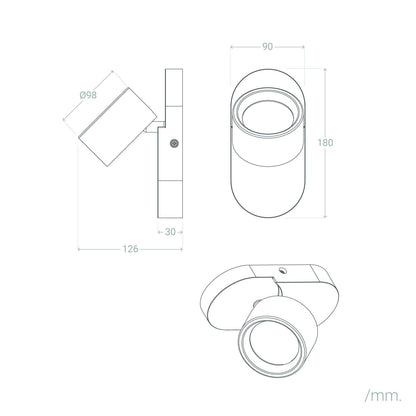 Lámpara de Pared LED 5W Metal CCT Seleccionable Cundra