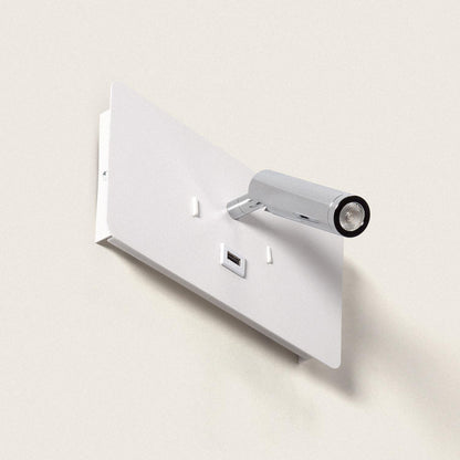 Lámpara de Pared con Luz de Lectura LED 8W Metal y Puerto USB Rossey