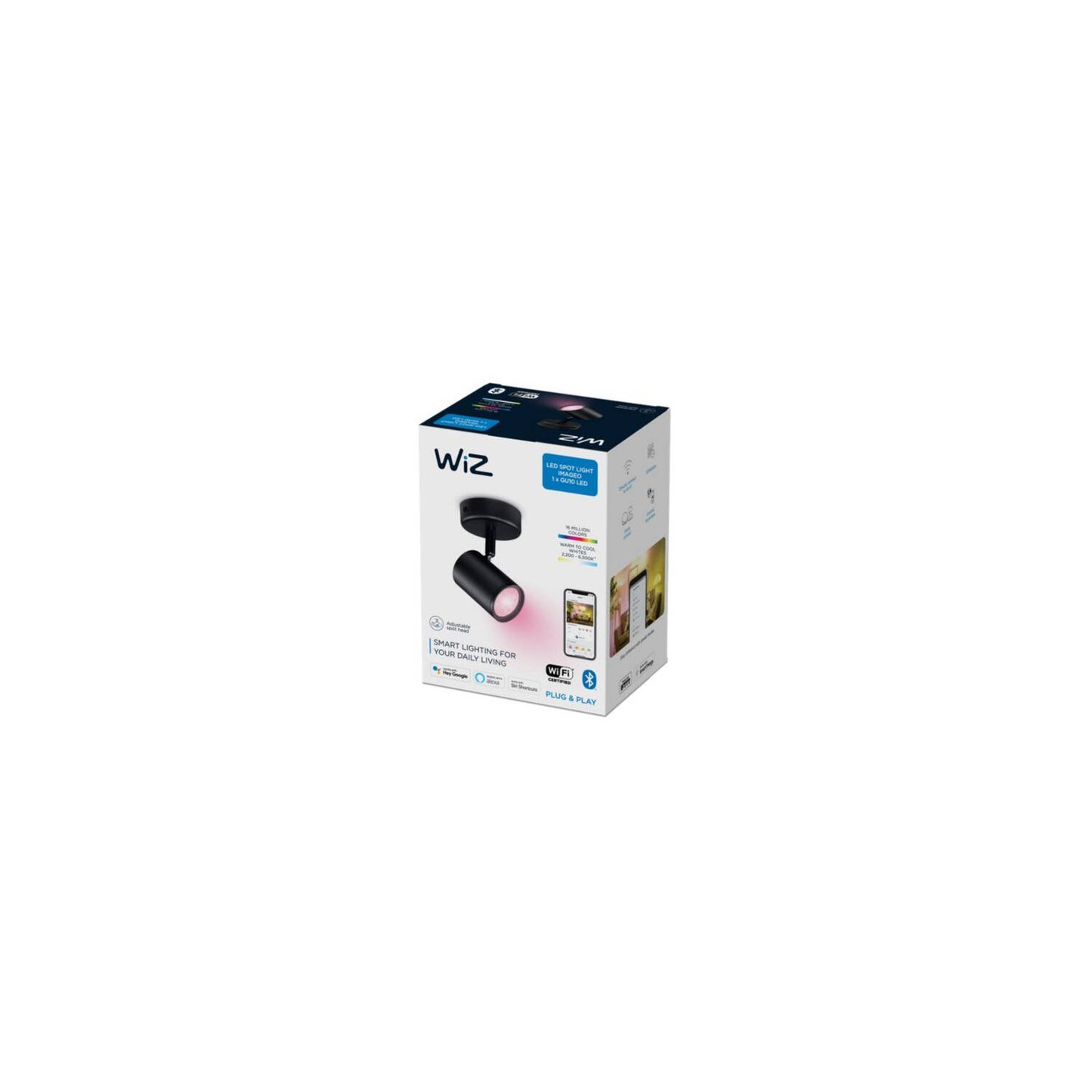 Lámpara de Pared LED Regulable RGB Smart WiFi+Bluetooth 4.9W Un Foco WiZ Imageo
