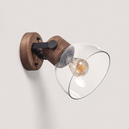 Lámpara de Pared Madera y Cristal Dallas Glass ILUZZIA