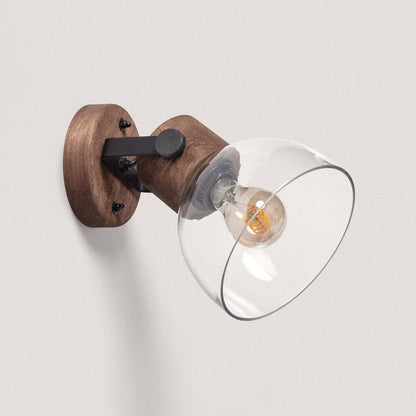 Lámpara de Pared Madera y Cristal Dallas Glass ILUZZIA