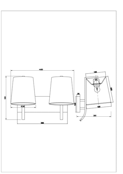 Lámpara de Pared Metal 2 Focos Eikho