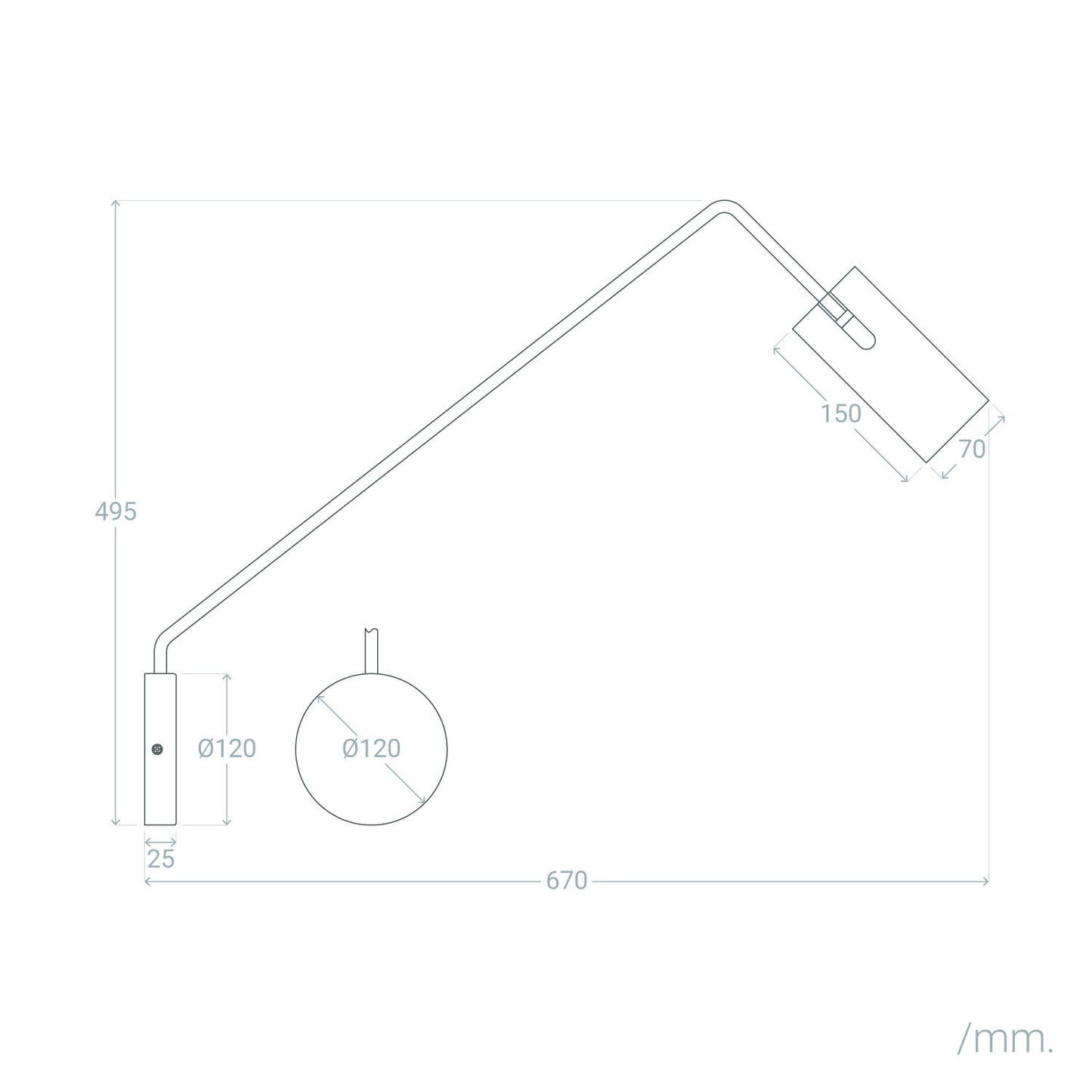 Lámpara de Pared Orientable Metal Magno