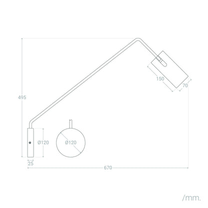 Lámpara de Pared Orientable Metal Magno