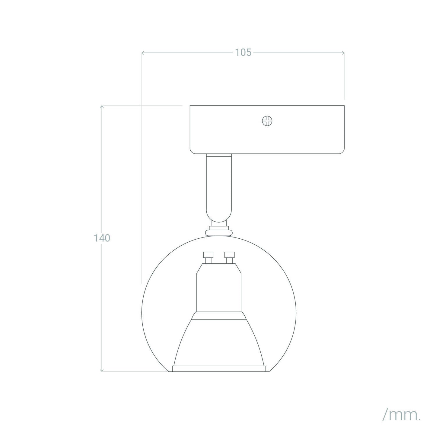 Lámpara de Pared Metal Orientable 1 Foco Blanco Ates