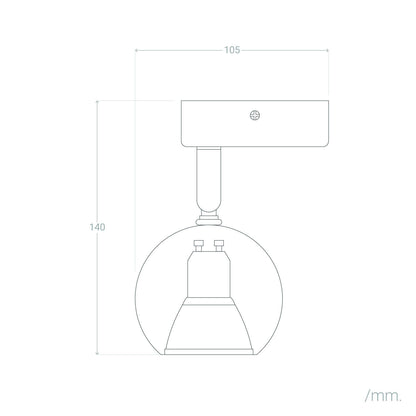 Lámpara de Pared Metal Orientable 1 Foco Blanco Ates