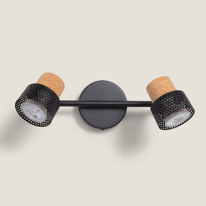 Lámpara de Pared Metal y Corcho Dos Focos Liksy