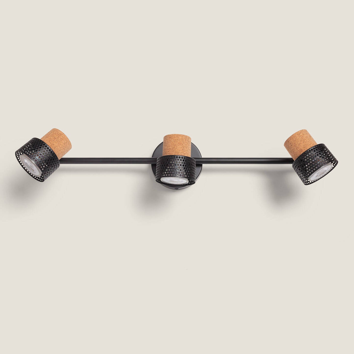 Lámpara de Pared Metal y Corcho Tres Focos Liksy