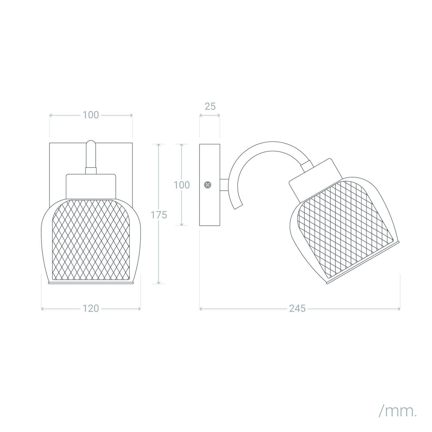 Lámpara de Pared Metal y Cristal Aziel