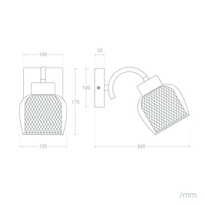 Lámpara de Pared Metal y Cristal Aziel